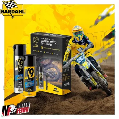 MF6350 Kit Grasso + Pulitore + Spazzola Catena Bardahl K9 Cross Enduro Off Road