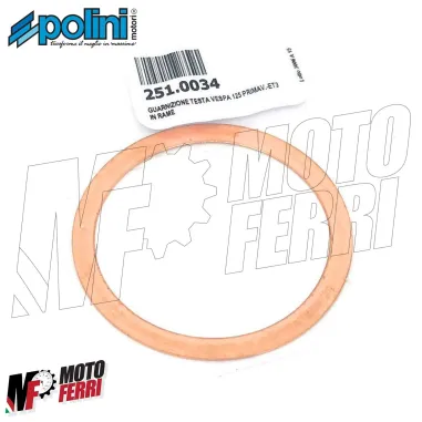 MF0683 - GUARNIZIONE IN RAME TESTA CILINDRO POLINI RACING DM 57 VESPA 50 SPECIAL