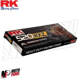 MF6397 Catena Moto Cross Enduro RK Passo 520 KXZ 120 Maglie Senza ORing nera 2