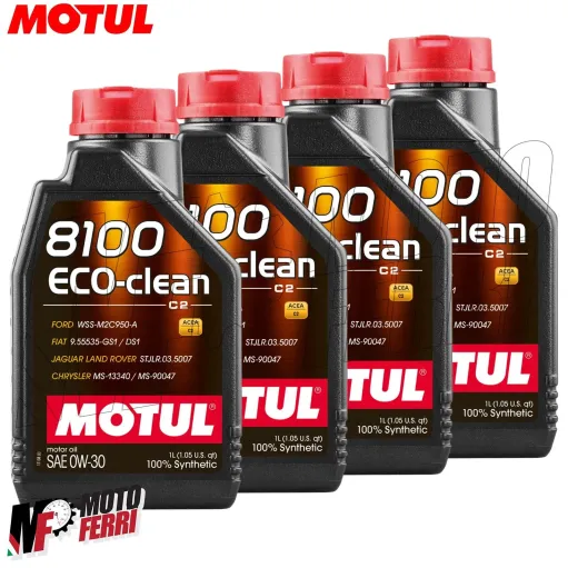 MF6428 Olio Motore Motul 8100 Eco-Clean 0W30 100% Sintetico ACEA C2 API SN - 4Lt