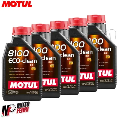 MF6429 Olio Motore Motul 8100 Eco-Clean 0W30 100% Sintetico ACEA C2 API SN - 5Lt