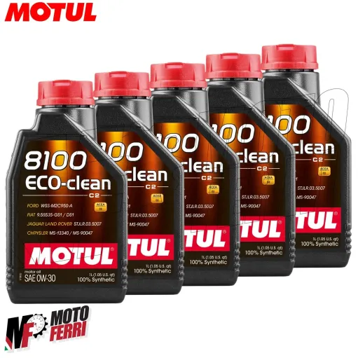 MF6429 Olio Motore Motul 8100 Eco-Clean 0W30 100% Sintetico ACEA C2 API SN - 5Lt