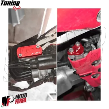MF6438 Tappi Coperchi Vaschetta Freno CNC Rosso per Honda CRF 150 250 450 R X