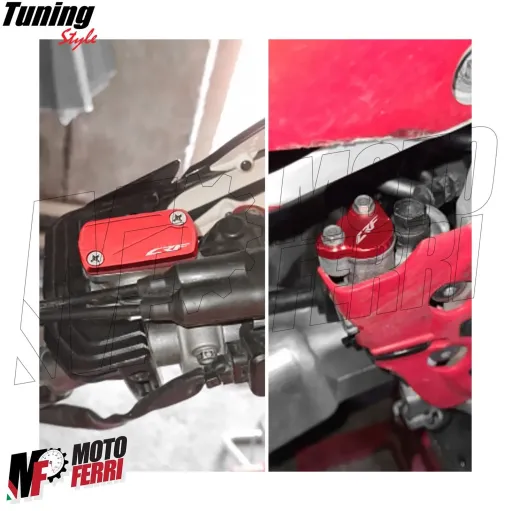 MF6438 Tappi Coperchi Vaschetta Freno CNC Rosso per Honda CRF 150 250 450 R X