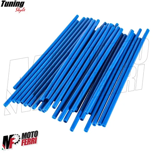 MF6638 Kit Copriraggi Copri Raggi Ruote Blu Moto Enduro Cross Motard 72 Pezzi