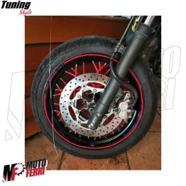 MF6638 Copriraggi Copri Raggi Ruote Rosso Moto Enduro Cross Motard 72 Pezzi 2
