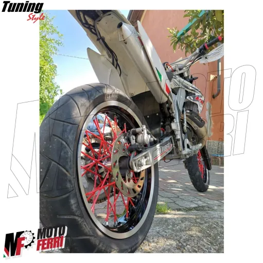 MF6638 Copriraggi Copri Raggi Ruote Rosso Moto Enduro Cross Motard 72 Pezzi