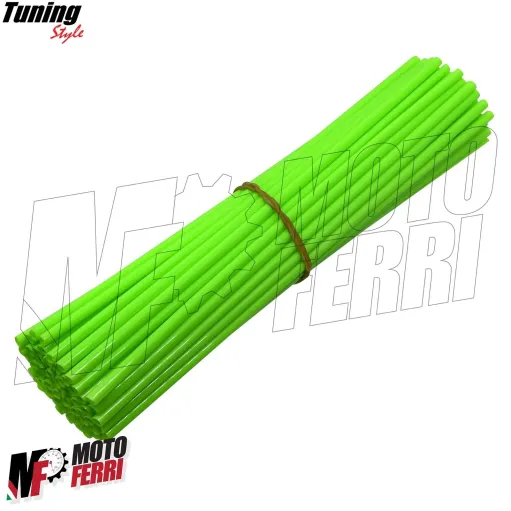 MF6638 Kit Copriraggi Copri Raggi Ruote Verde Moto Enduro Cross Motard 72 Pezzi
