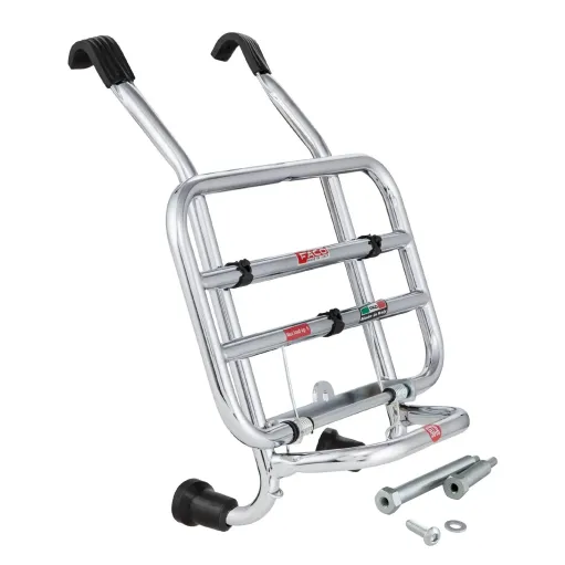 MF6494 Portapacchi Anteriore Cromo Faco per Vespa GTS 125 300 HPE mod 2019 / 2024