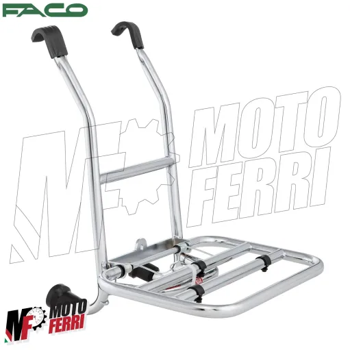 MF6494 Portapacchi Anteriore Cromo Faco per Vespa GTS 125 300 HPE mod 2019 / 2024