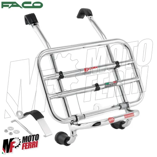 MF3883 Portapacchi Anteriore Cromo Faco per Vespa GTS 125 250 300 mod 2003 / 2018
