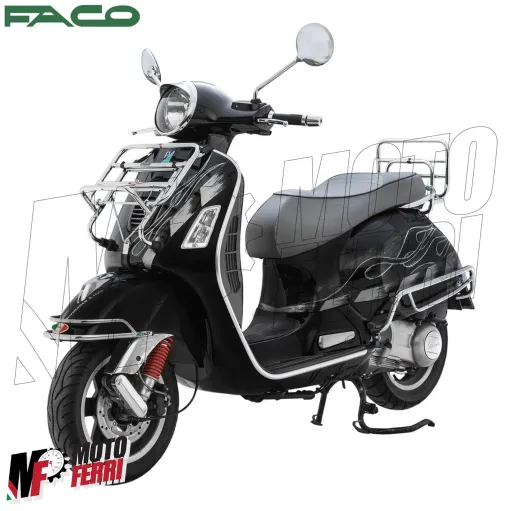 MF1962 Portapacchi Post Ribaltina Cromo Faco Vespa GTS 125 250 300 mod 2005/2024
