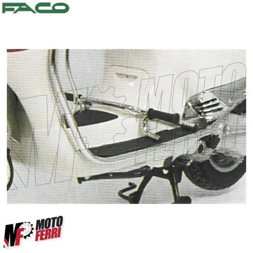 MF6503 - Pedana Poggiapiedi Passeggero Cromato Faco per Vespa ET2 ET4 50 125 150