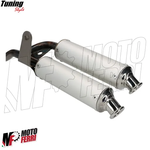 MF6504 Marmitta Scarico Espansione Tecno Circuit Twin Piaggio Ciao Bravo 50