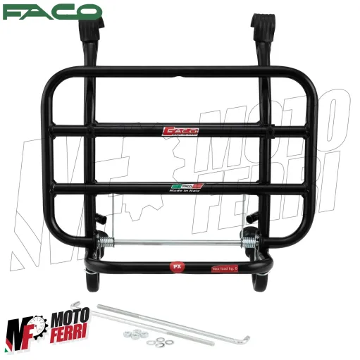 MF6506 Portapacchi Anteriore Nero Faco Vespa 50 125 150 200 Special ET3 PX PE