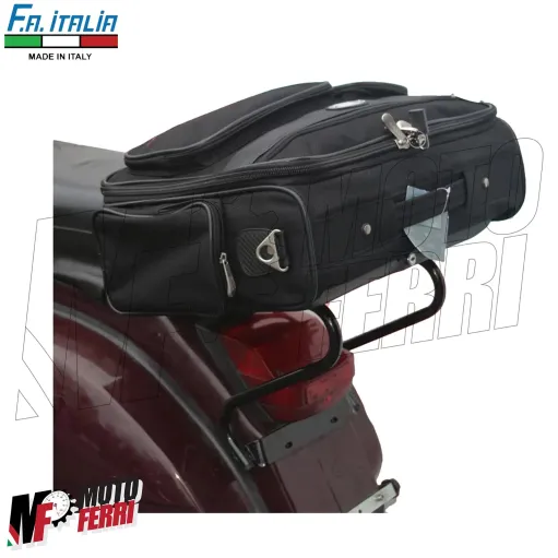 MF6510 Portapacchi Posteriore Nero FA Italia per Vespa 125 150 200 PX PE
