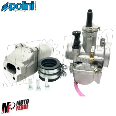 MF0785 CARBURATORE POLINI PWK Dm 24 + COLLETTORE LAMELLARE 3 FORI APE 50 TUTTI