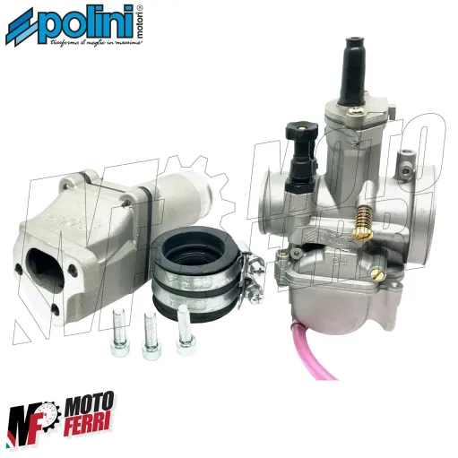 MF0785 CARBURATORE POLINI PWK Dm 24 + COLLETTORE LAMELLARE 3 FORI APE 50 TUTTI