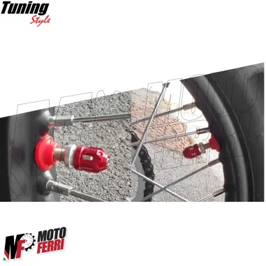 MF6532 Coppia Gommini Protezione Valvola Camera D'Aria Moto Cross Enduro Rosso