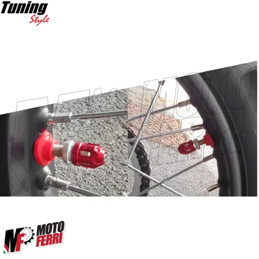 MF6532 Coppia Gommini Protezione Valvola Camera D'Aria Moto Cross Enduro Rosso