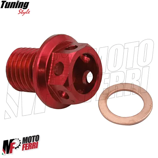 MF6533 - Tappo Olio CNC Magnetico Coppa Motore M12 x 1.5 + Guarnizione + O-Ring