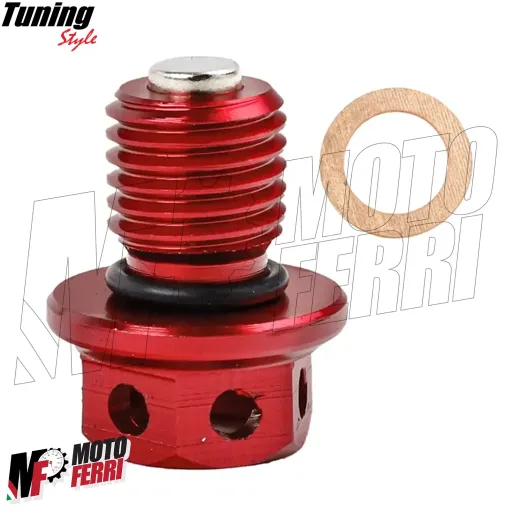 MF6533 - Tappo Olio CNC Magnetico Coppa Motore M12 x 1.5 + Guarnizione + O-Ring