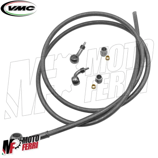 MF0247 Tubo Treccia Freno Disco Anteriore + Raccordi VMC Vespa Small Large Frame