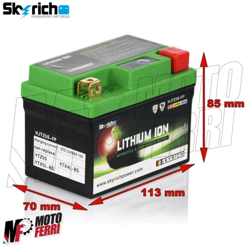 MF6557  Batteria Litio 12V Skyrich Leggera Ricambio YTZ5S / YTX5L-BS / YTX4L-BS