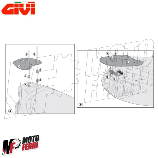 MF6571 - Supporto per Piastra Bauletto Givi Kymco Downtown 125 350 mod 2015/2024