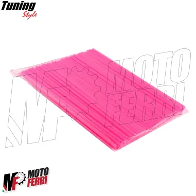 MF6638 Kit 72 Copriraggi Copri Raggi Ruote Fucsia Fluo Moto Enduro Cross Motard