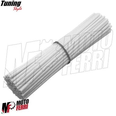 MF6638 Kit 72 Copriraggi Copri Raggi Ruote Bianco Moto Enduro Cross Motard