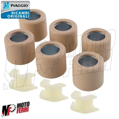 MF6593 Kit 6 Rulli Gr 28,4 + Cursori Originale Piaggio Beverly Gilera Nexus 500