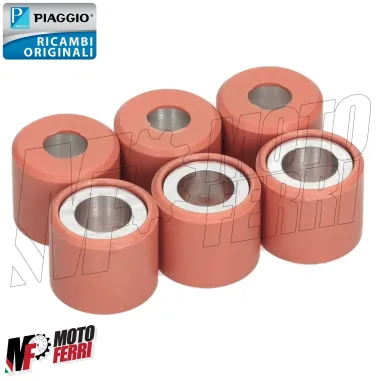 MF6597 Kit 6 Rulli 21x17 Gr 13,6 Originale Piaggio Vespa GTS 300 mod 2008 / 2016