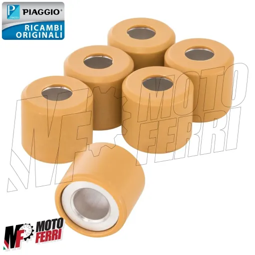 MF6599 Kit 6 Rulli 19x17 Gr 7,4 Originale Vespa GTS Super 125 mod 2003 / 2016