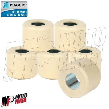 MF6600 Kit 6 Rulli 21x17 Gr 14 + Cursori Originale Vespa GTS 300 HPE 2020 / 2024