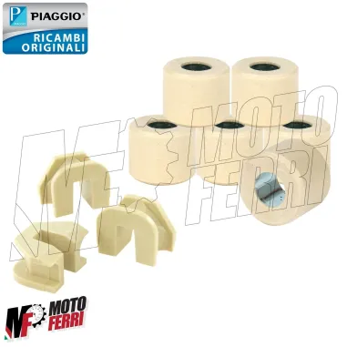 MF6600 Kit 6 Rulli 21x17 Gr 14 + Cursori Originale Vespa GTS 300 HPE 2020 / 2024
