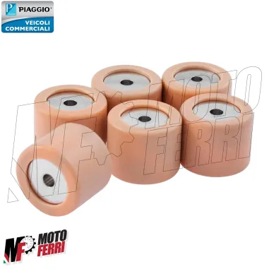MF6609 Kit 6 Rulli 19x15,5 Gr 8 Originale Piaggio Liberty 50 2T 4T mod 1997/2013