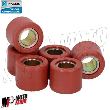 MF6612 - Kit 6 Rulli 19x15,5 Gr 9,3 Originale Piaggio Vespa LX / Primavera 50 2T