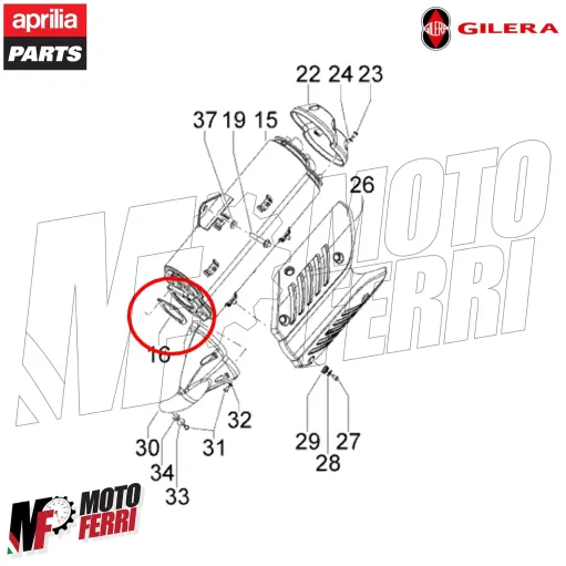MF6618 Guarnizione Collettore Marmitta Originale Aprilia SRV 850 / Gilera GP800