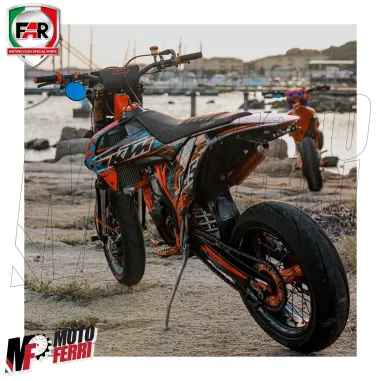 MF6632 Mini Specchietto Pieghevole FAR Carbon Look Moto Cross Enduro Omologato