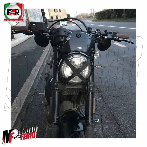 MF6632 Mini Specchietto Pieghevole FAR Carbon Look Moto Cross Enduro Omologato