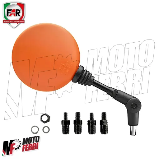 MF6633 Specchio Specchietto Retrovisore Pieghevole FAR Arancione Universale Moto