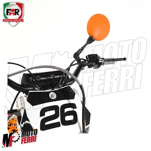 MF6633 Specchio Specchietto Retrovisore Pieghevole FAR Arancione Universale Moto