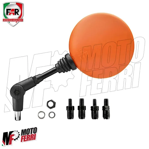 MF6633 Specchio Specchietto Retrovisore Pieghevole FAR Arancione Universale Moto