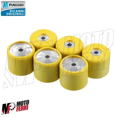 MF6647 Kit 6 Rulli 19x17 Gr 10,5 Originale Piaggio Liberty 150 MOC 2009 / 2014