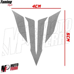 MF6666 Kit 2 Adesivo Emblema Logo Yamaha MT125 MT03 MT07 MT09 MT10 Grigio 4X5cm 2