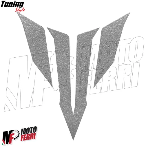 MF6666 Kit 2 Adesivo Emblema Logo Yamaha MT125 MT03 MT07 MT09 MT10 Grigio 4X5cm