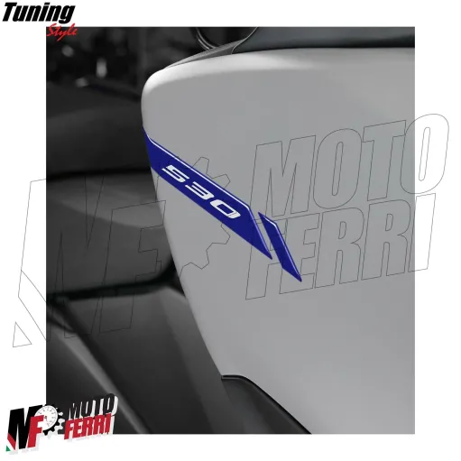 MF6668 Kit 2 Adesivo 530 Blu per Yamaha TMax 2017/2019 su Carena Anteriore