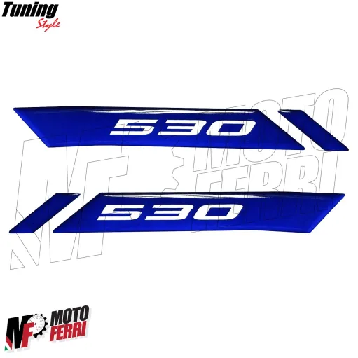 MF6668 Kit 2 Adesivo 530 Blu per Yamaha TMax 2017/2019 su Carena Anteriore