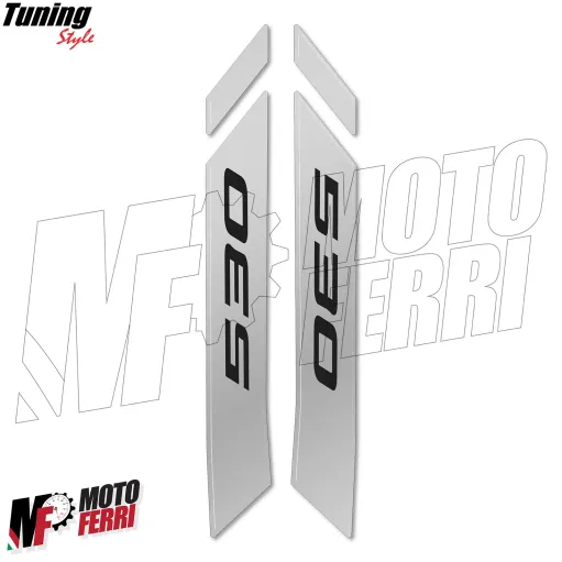 MF6669 Kit 2 Adesivo 530 Grigio per Yamaha TMax 2017 / 2019 su Carena Anteriore